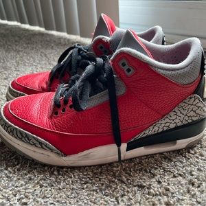 Air Jordan 3 III Fire Red Shoes Mens 8.5